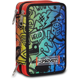 Astuccio 3 zip Seven fluo stamp