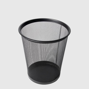 Cestino gettacarte rete metallico nero grande 35h d.29