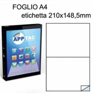 Etichette su A4 210X148,5 100fg 2 etichette a foglio