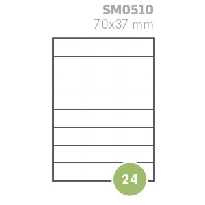 Etichette su A4 70X37 100fg 24 etichette e foglio