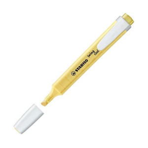 Evidenziatore a penna Stabilo Swing Cool con clip tecnologia anti dry-out col. pastello Giallo Banana