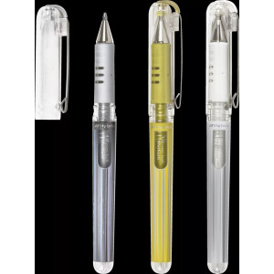 Penna Pentel Gel Hybrid grip dx1,0 imchiostro metallizzato oro-argento-bianco