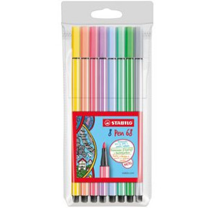 PENNARELLI STABILO PEN 68 pastel 8pz