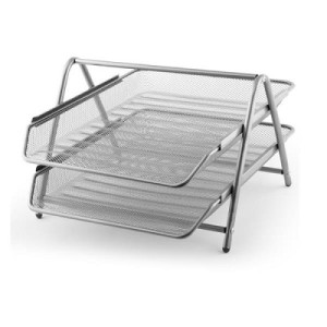 Porta corrispondenza metallo rete 2 spazi silver