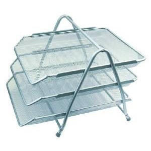 Porta corrispondenza metallo rete 3 spazi silver