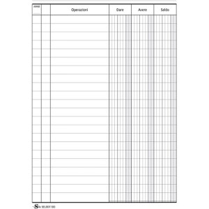 Registro dare avere saldo 96pg 24x17 cm