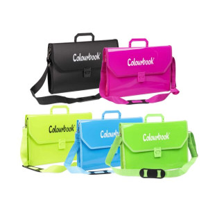 Valigetta cartella in ppl con soffietto Colourbook  Fluo 26x39 con tracolla