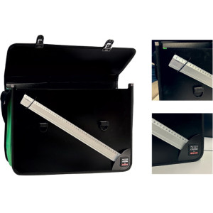 Valigetta cartella in PPL Orna con soffietto 52X36 nera fluò