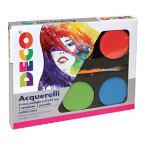Acquerelli / Pastiglie acquarellabili diam. cm.5,5 - Set 6 pz ass.