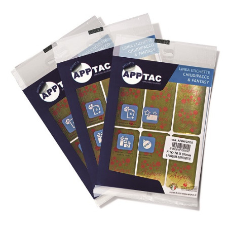 Etichette in busta 6ff 70x37 oro stampa auguri