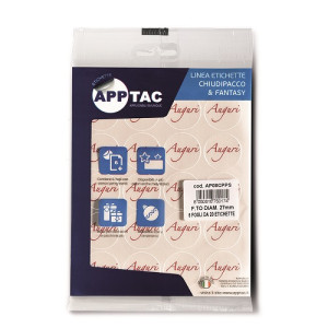 Etichette in busta 6ff d. 27mm trasparente Auguri  pet gloss 120 etichette in totale