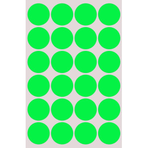 Etichette in busta BOLLINI ADESIVI verde fluo DM.34MM.10fg 120 etichette in totale