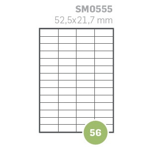 Etichette su A4 52,5X21,17 100fg 56 etichette a foglio