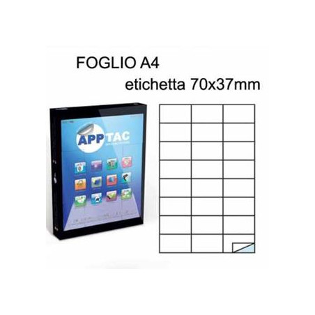 Etichette su A4 70x37mm 24 etichette a foglio  10fg