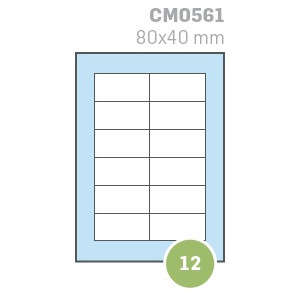 Etichette su A4 80X40 100fg 12 etichette a foglio
