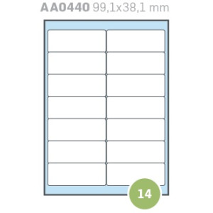 Etichette su A4 99,1X38,1 100fg 14 etichette a foglio
