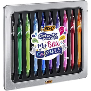 Penna a scatto Bic Gel Gelocity quick dry box 10 penne assortite