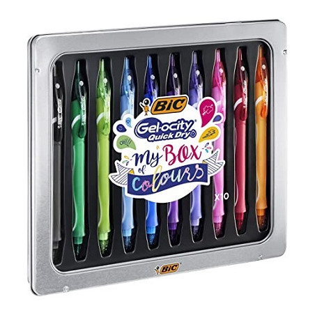 Penna a scatto Bic Gel Gelocity quick dry box 10 penne assortite