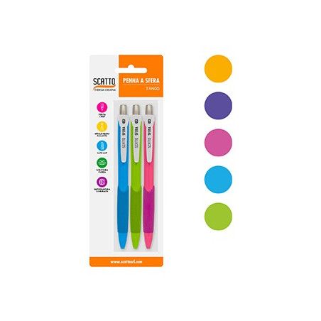 Penna a scatto gommata punta 1mm colore blu fusto assortiti