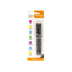 Penna tipo frixion nero cancellabile ricaricabile-con inchiostro gel termosensibile  2pz