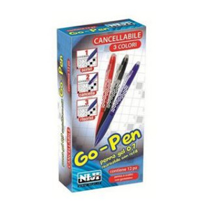 Penna tipo frixion niji blu a scatto cancellabile ricaricabile-con inchiostro gel termosensibile