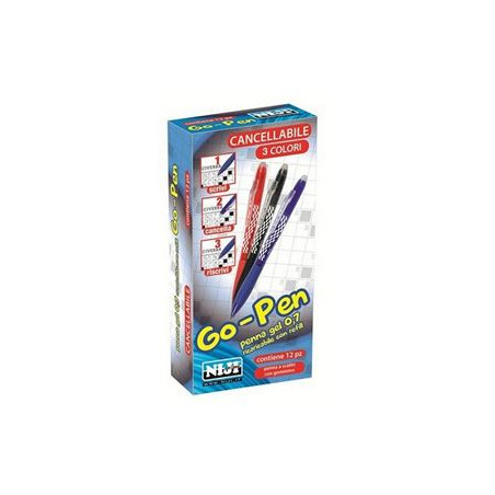 Penna tipo frixion niji blu a scatto cancellabile ricaricabile-con inchiostro gel termosensibile