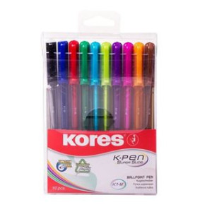 Penne a sfera K1-M in blister da 10 colori