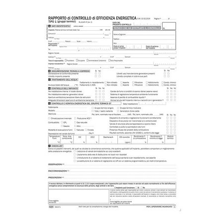 Rapporto di controllo di efficienza energetica Allegato II Tipo 1 3 cop.