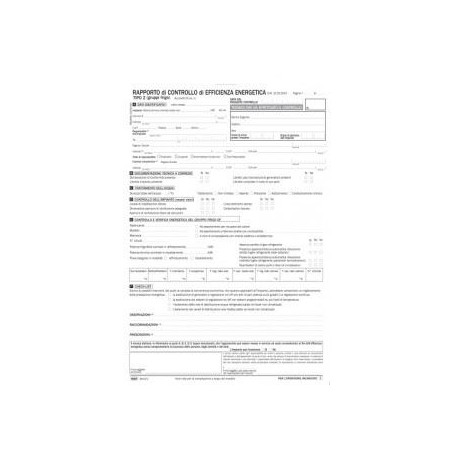 Rapporto di controllo di efficienza energetica Allegato III Tipo 2 3 cop. (in cf da25pz)