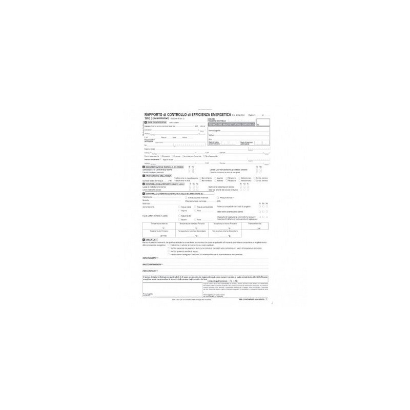 Rapporto di controllo di efficienza energetica Allegato IV Tipo 3 3 cop.