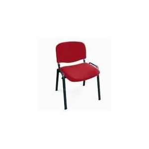 Sedia fissa per ufficio da attesa, struttura in metallo, seduta eschienale in tessuto rossoMisure d'ingombro.: 54x59xH79 cm