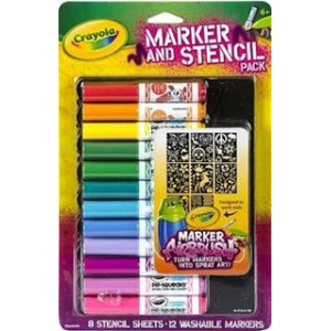Set pennarelli + stencil Crayola