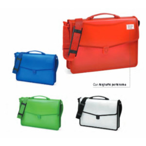 Valigetta Cartella polionda in PPL 38x27x6 con tracolla vari colori