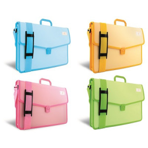 Valigetta Cartella polionda in PPL 38x27x6 con tracolla vari colori pastello