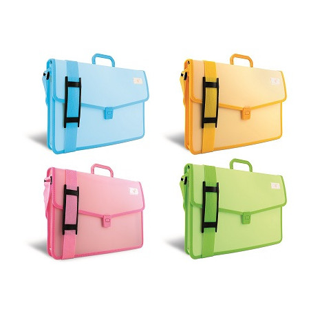 Valigetta Cartella polionda in PPL 38x27x6 con tracolla vari colori pastello