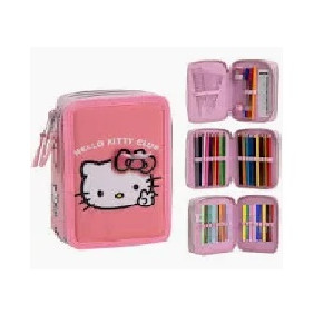 Astuccio 3 zip Hello Kitty