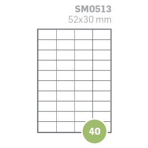 Etichette su A4 52x30 100fg 40 etichette a foglio