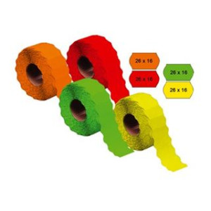 Etichette per prezzatrici 26x16 rett. fluo arancio