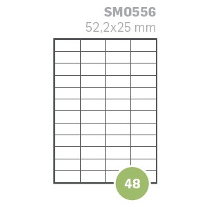 Etichette su A4 52,5x25 100fg 48 etichette a foglio