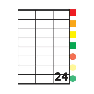 Etichette su A4 70x37 gialle 24x 100fg