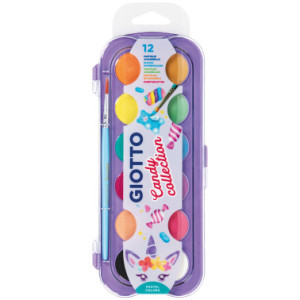 ACQUERELLI GIOTTO CANDY COLLECTION SCATOLA 12 COLORI FILA