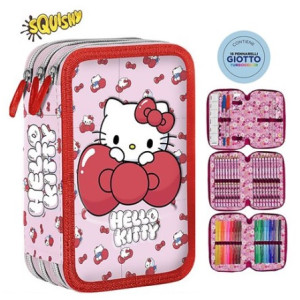 Astuccio 3 Zip 3D Hello Kitty