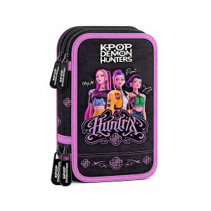 Astuccio 3 zip Demon Hunters Black K-Pop 26