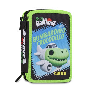 Astuccio completo 3 zip Brainrot Bombardiro Crocodillo Kit 44 Pezzi