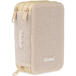 Astuccio completo 3 zip Colourbook glitter oro