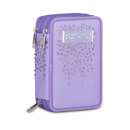 Astuccio completo 3 zip Seven Glitzycute Diamonds Viola