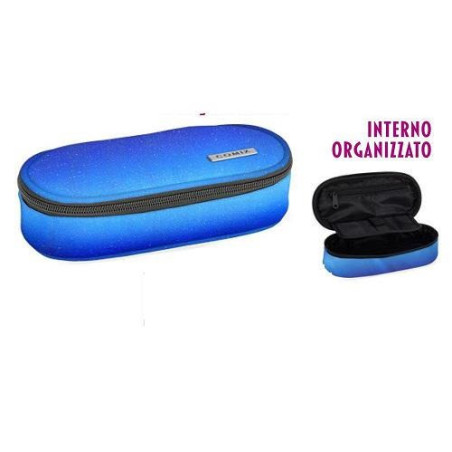ASTUCCIO OVALE ORG. SFUM. GLITTER BLU COMIX
