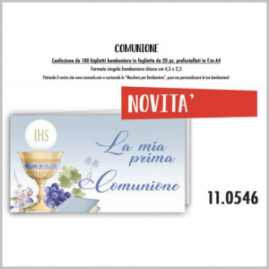 Biglietti bomboniere prefustellati prima comunione 100pz