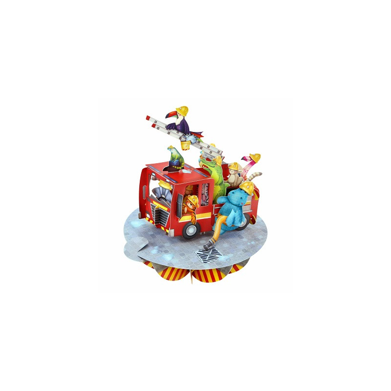 Biglietto auguri Santoro 3D Pompieri