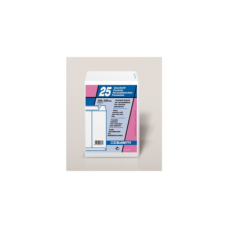 Buste a sacco bianche 23x33 internografate 25pz (sc 20bl)